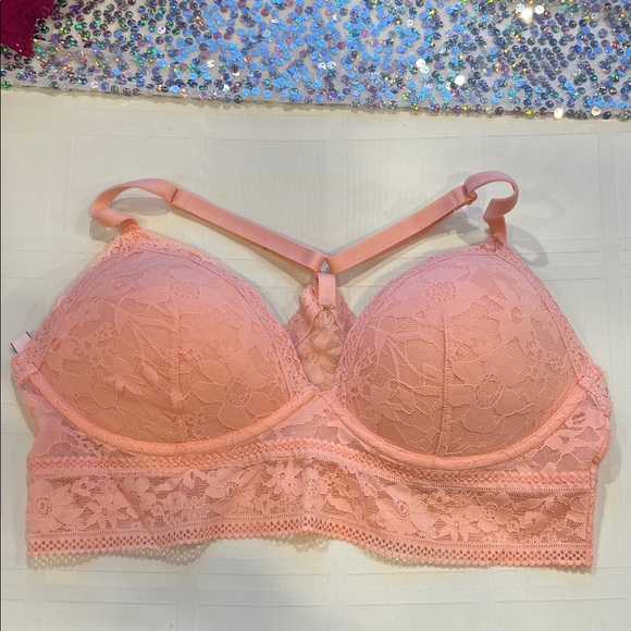 Victoria's Secret Lace Bralette Duo - Peach and Magenta - Size Large - Picture 8 of 11
